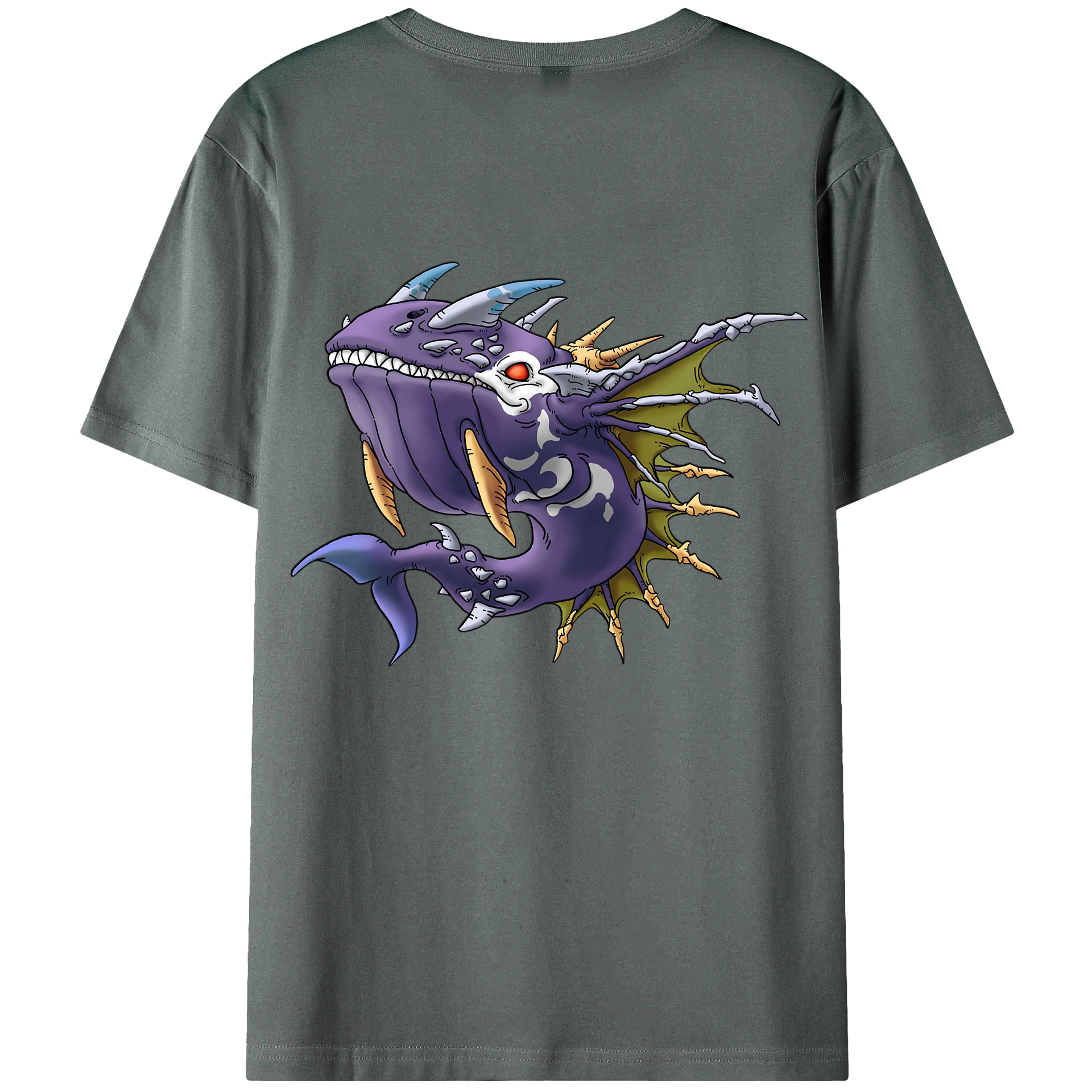 （画像用） ドラゴンクエスト Doragon Kuesuto Dragon Quest 綿100％ メンズ半袖Tシャツ（バックプリント） 通気性
